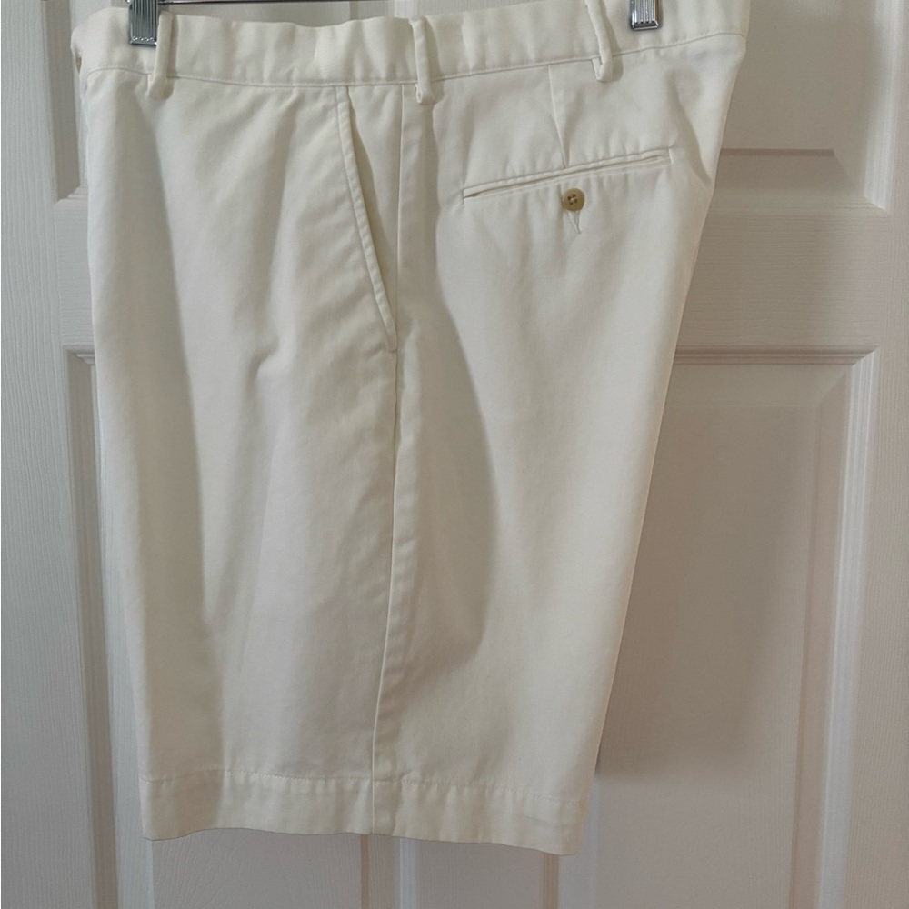 Men’s Polo by Ralph Lauren White Flat Front Shorts
